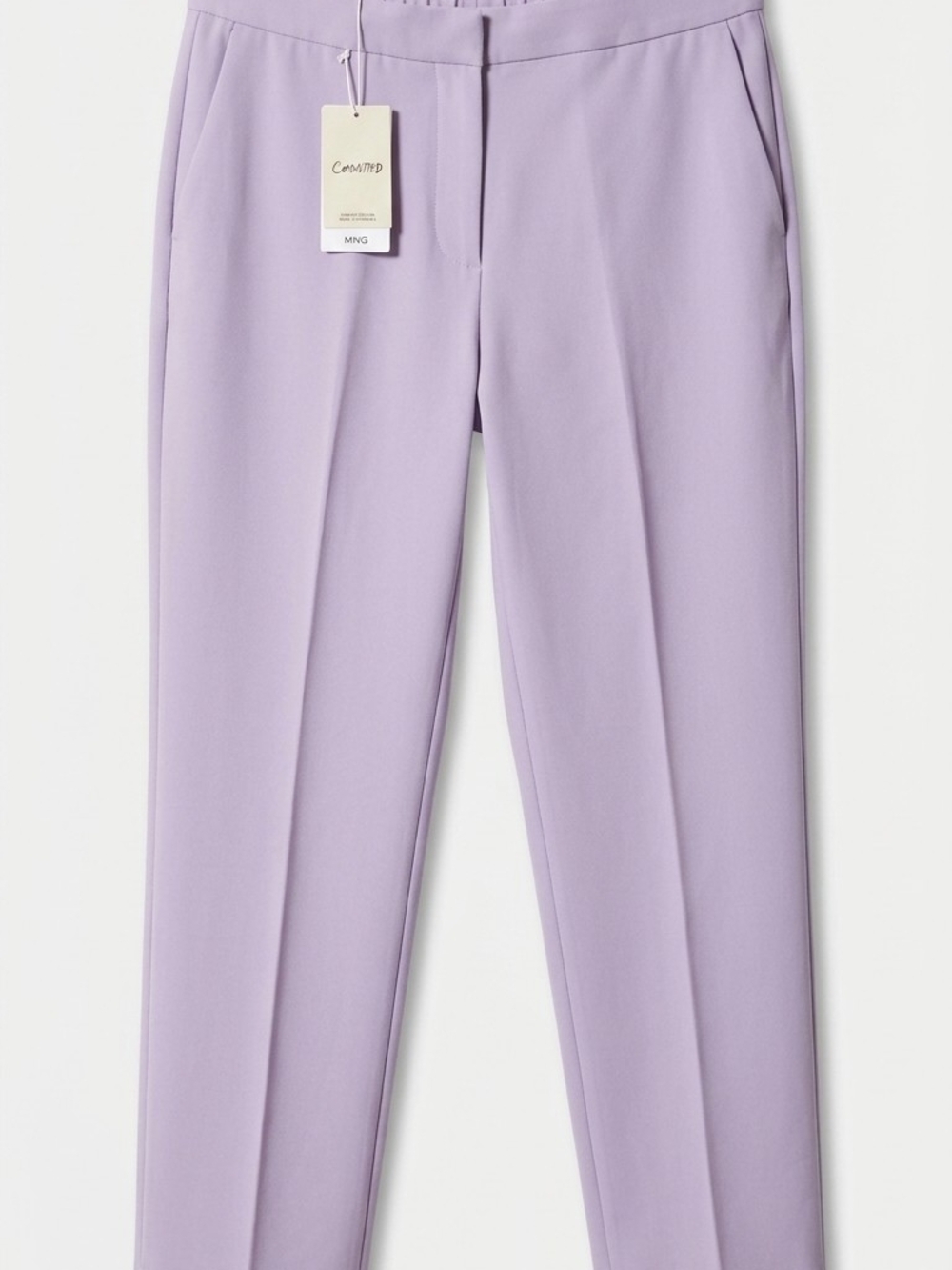 Mango Lilac Straight-Leg Tailored Trousers Size L. Size XXL